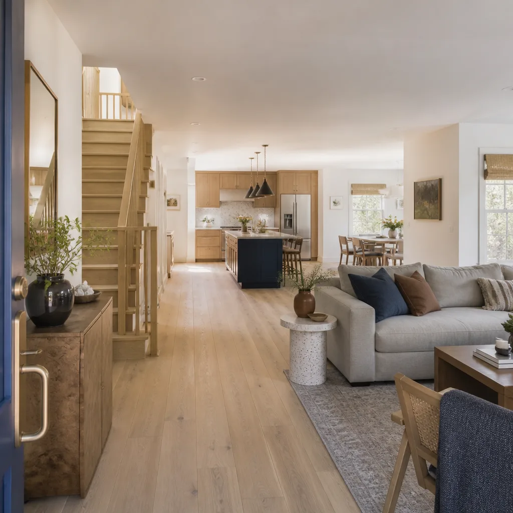 A whole-home remodel with the living, dining and kitchen areas opened up